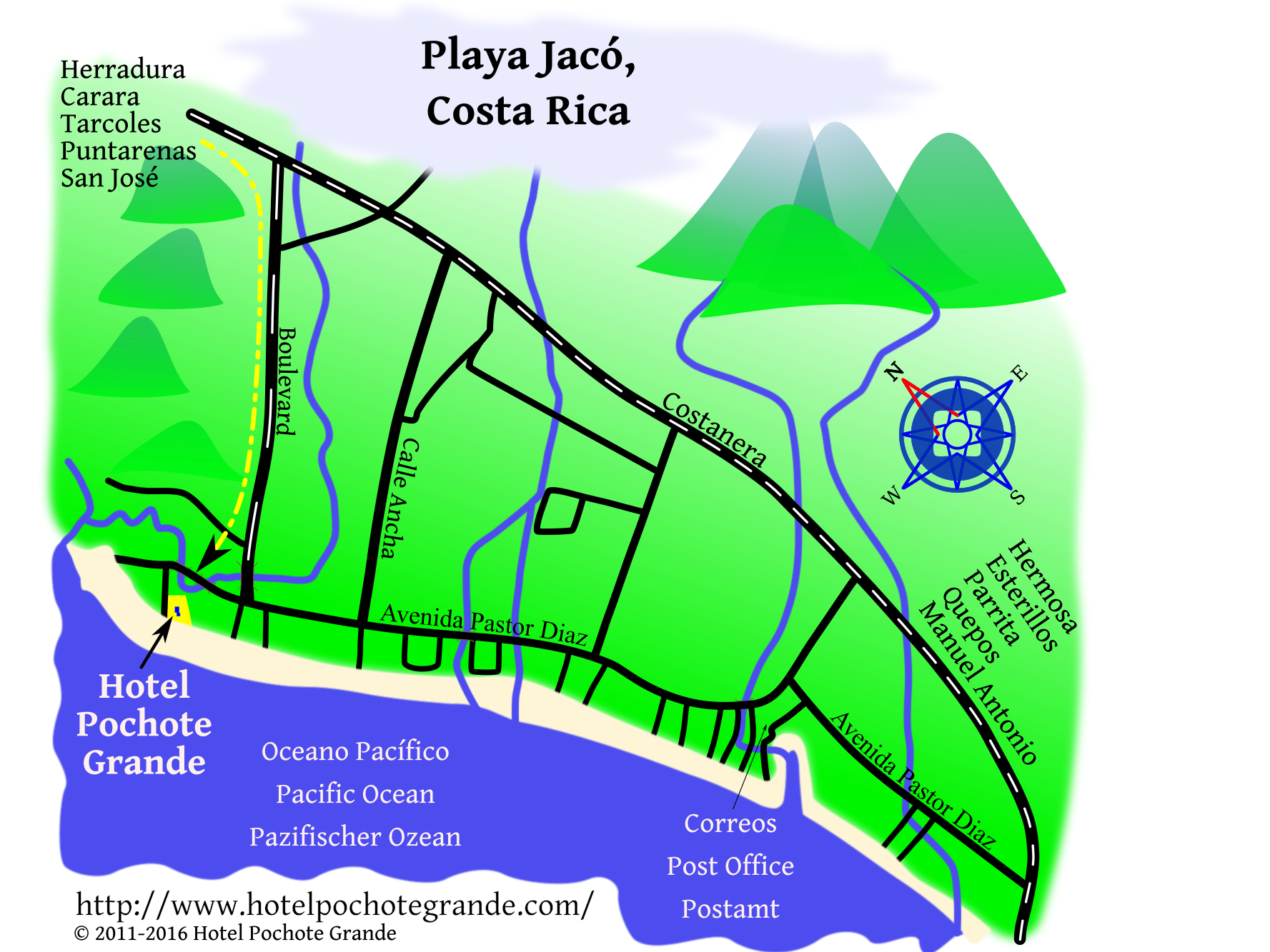 Map of Jaco Beach